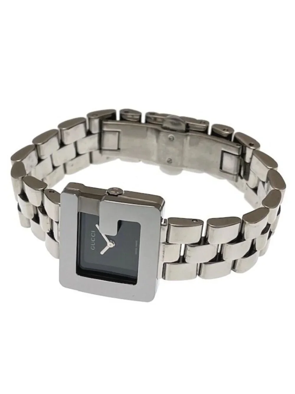 Gucci G Square Watch Stainless Steel Black Dial Quartz